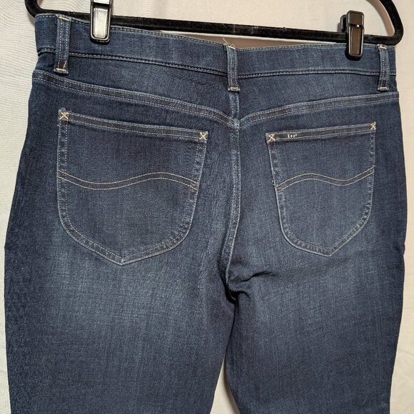 Lee Women's Dark Wash Slim Fit Skinny Leg Mid Rise Jeans Size 14 Short - Picture 5 of 7